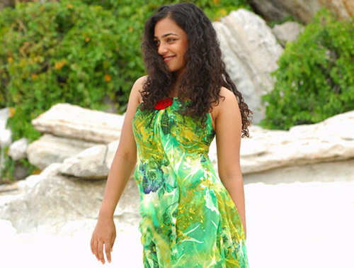 Nithya Menon without makeup at the beach
