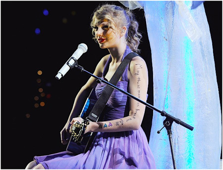 Taylor Swift tattoo on the arm