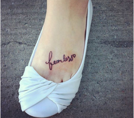 Taylor Swift tattoo on the foot