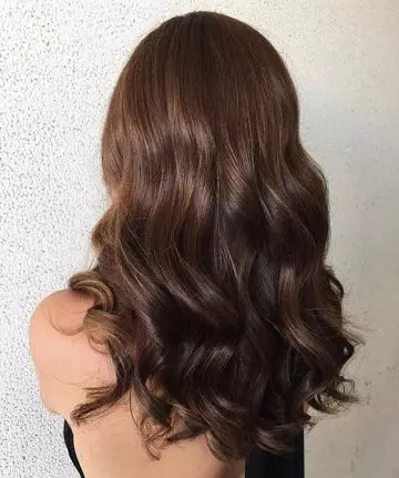 Two toned chestnut brown hair color