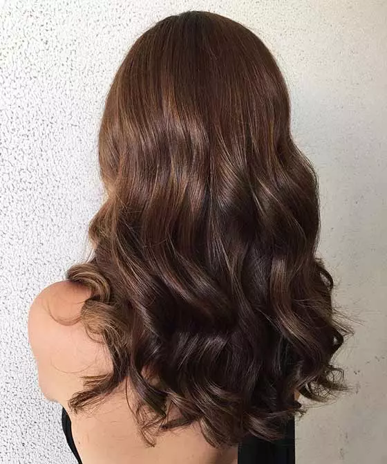 Two toned chestnut brown hair color