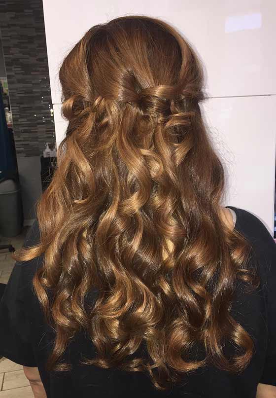 Two toned hazelnut brown hair color