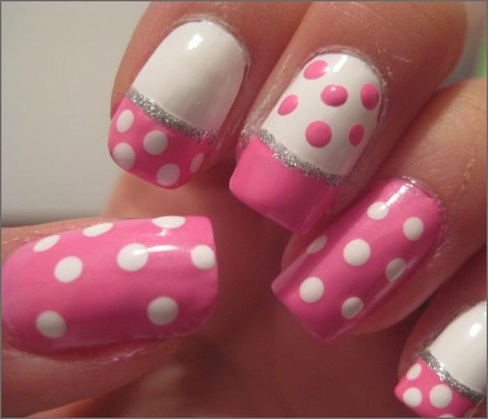 pink nail art