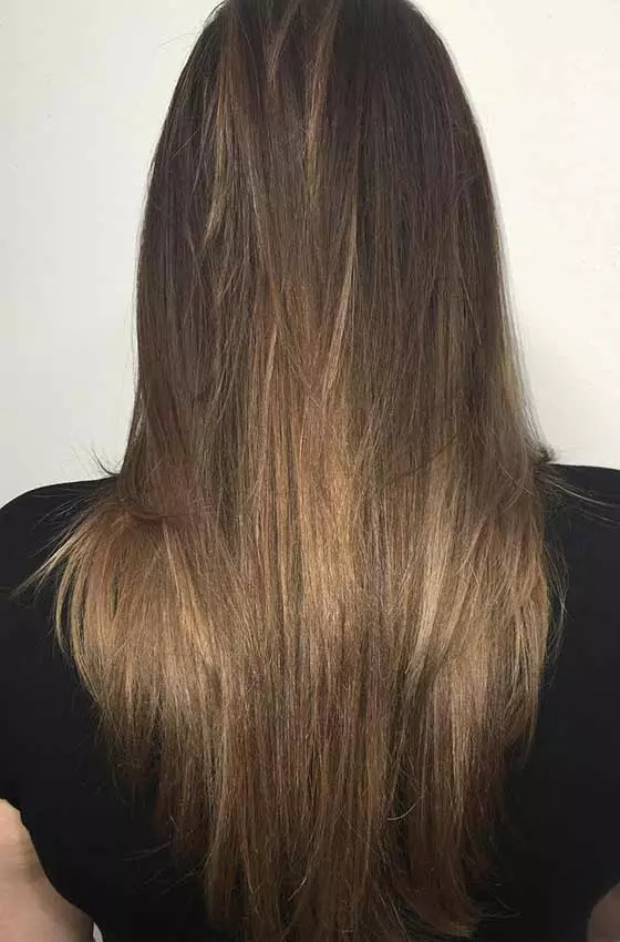 Cool-toned light brown hair color