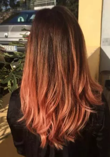 Rose gold balayage hair color