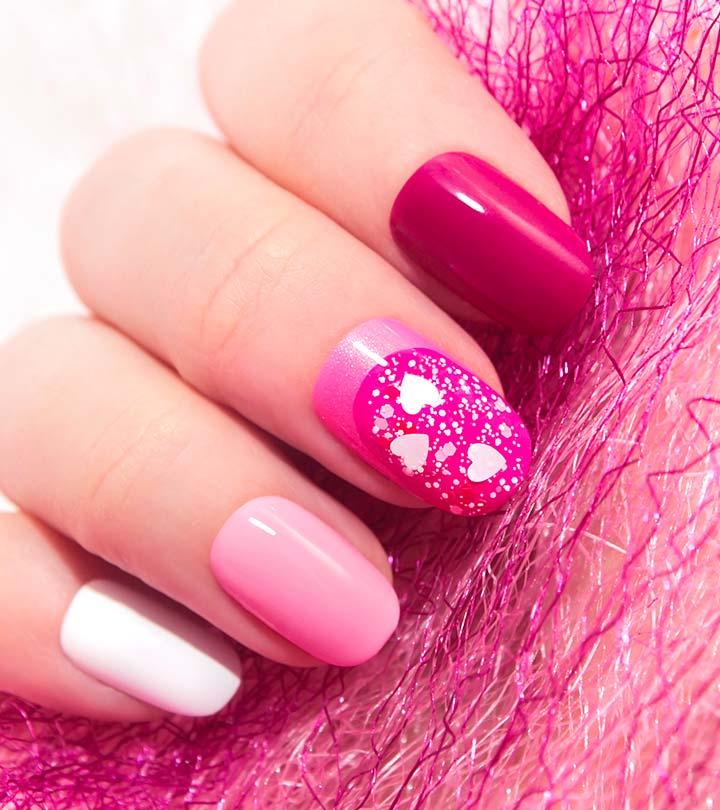 pink nail art