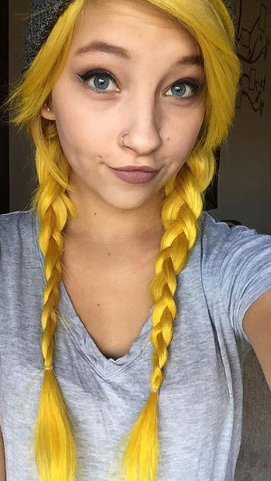 Yellow blonde hair color idea