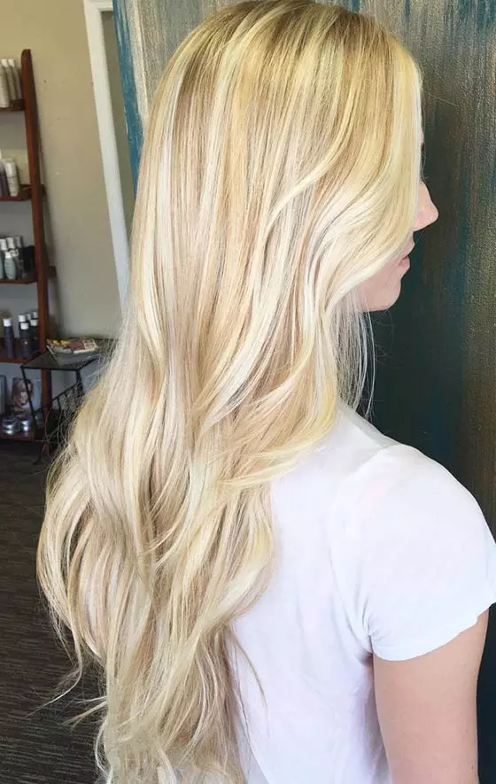 Bright blonde hair color idea