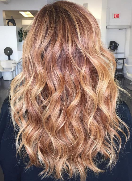 Copper blonde hair color idea