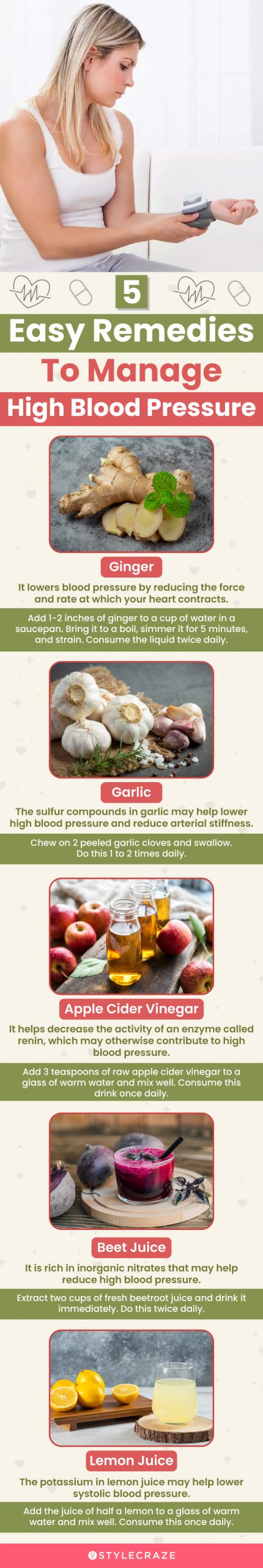 5 easy remedies to manage high blood pressure (infographic)