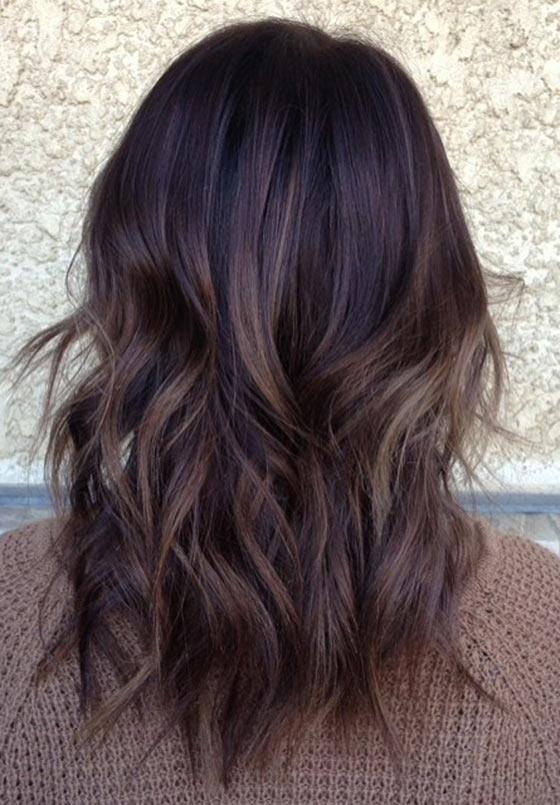 chocolate brown hair color with lowlights