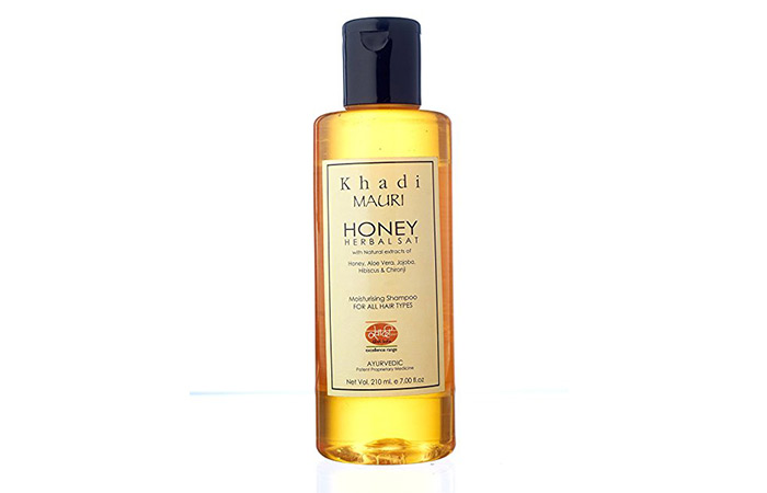 8. Khadi Mauri Honey Herbals Moisturising Shampoo