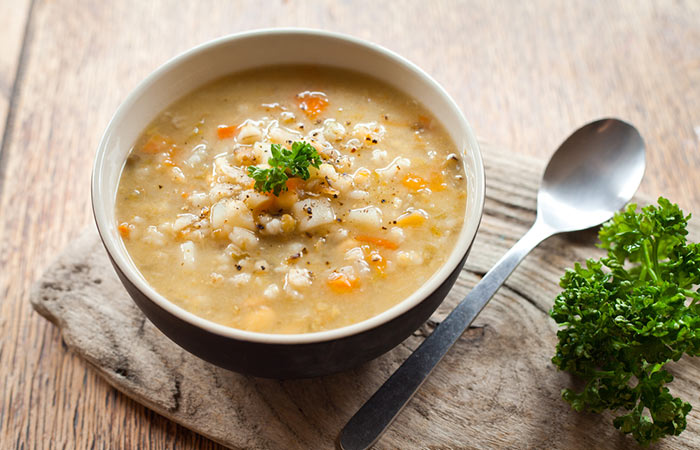 Chicken barley soup for gastritis diet