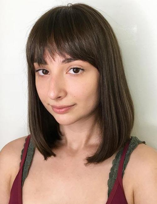 hairstyle bob with bangs