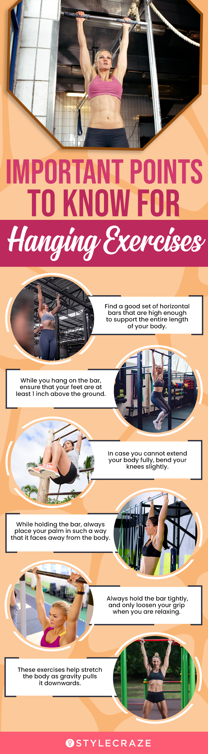 important points to know for hanging exercise (infographic)