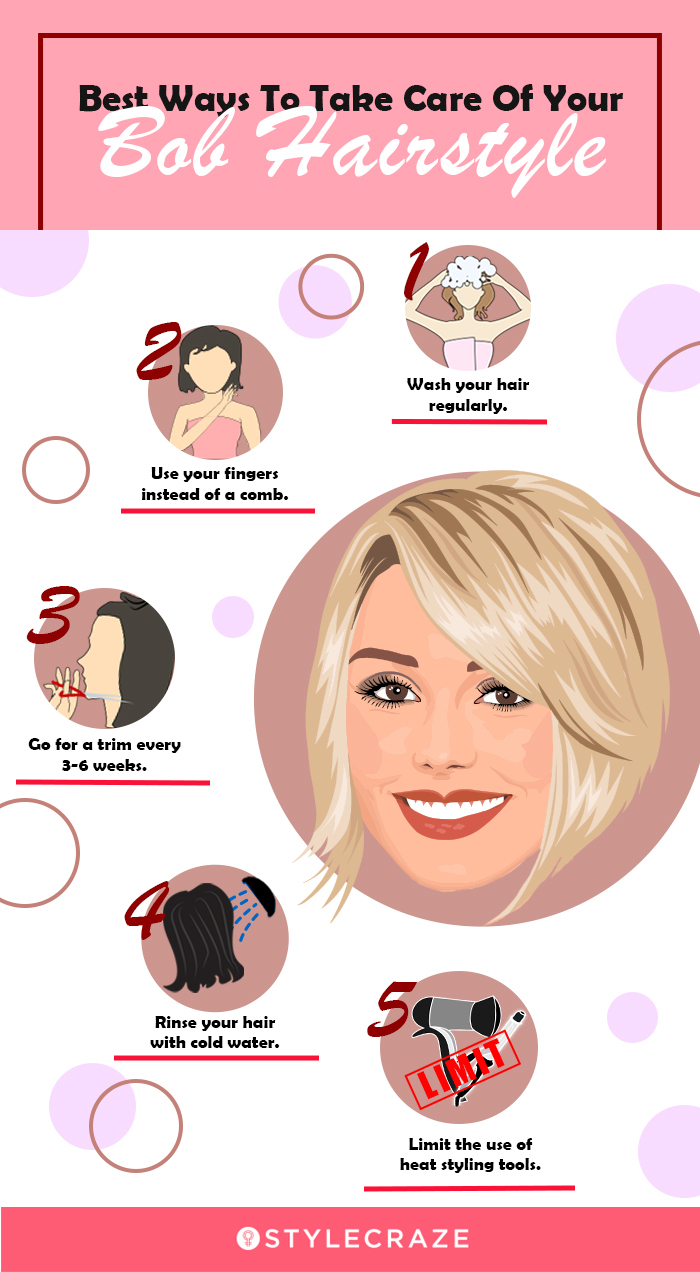 how to take care bob hairstyle (infographic)