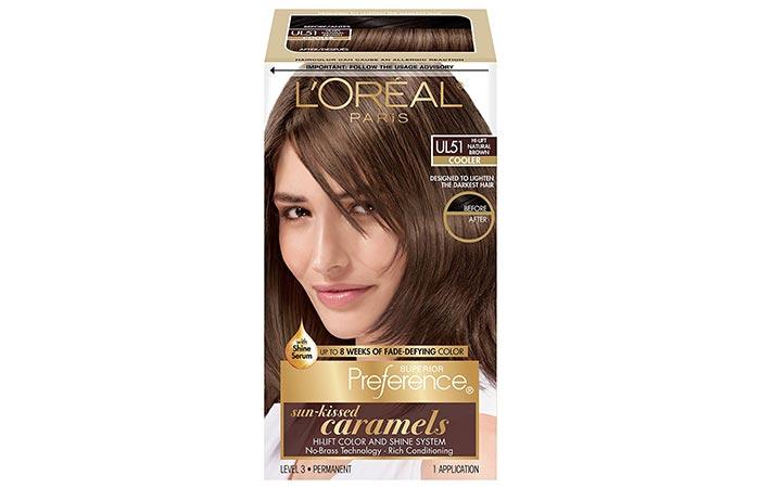 L’Oreal Paris Superior Preference Sun-Kissed Caramels Hi-Lift Color – UL51 Hi-Lift Natural Brown (Cooler)