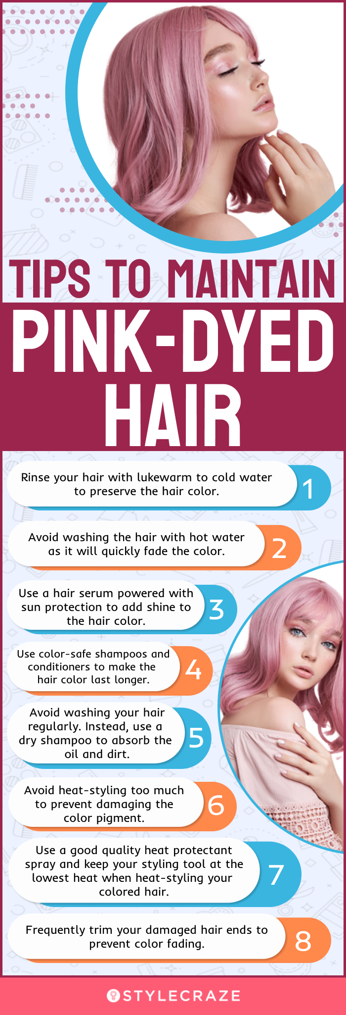 Tips To Maintain Pink-Dyed Hair