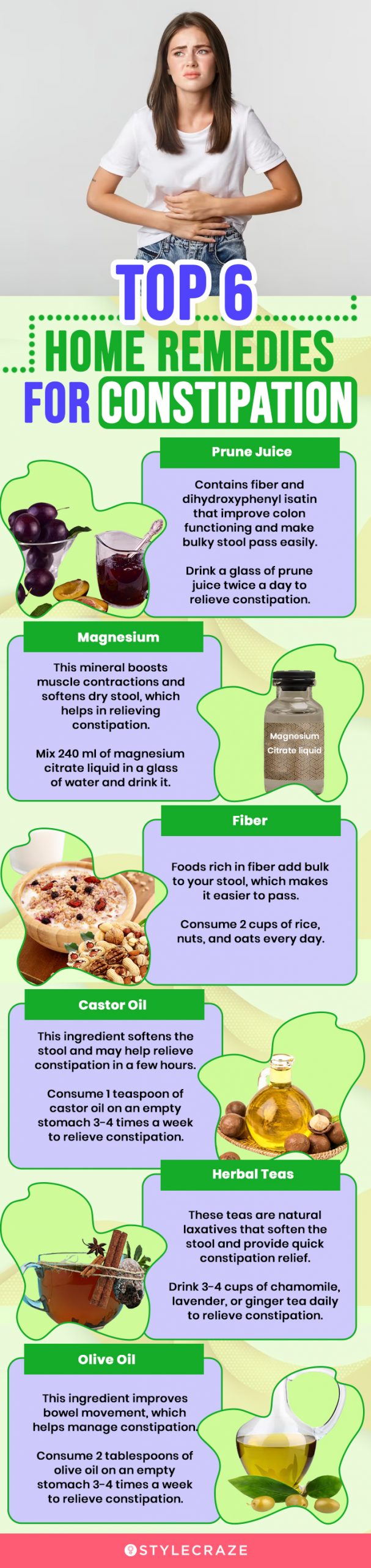 top 6 home remedies for constipation (infographic)