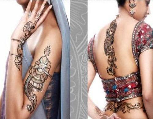 back and upper arms bridal designs