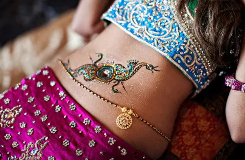 Most loved belly henna design eight