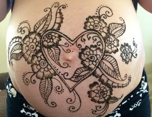 Most loved belly henna design ten