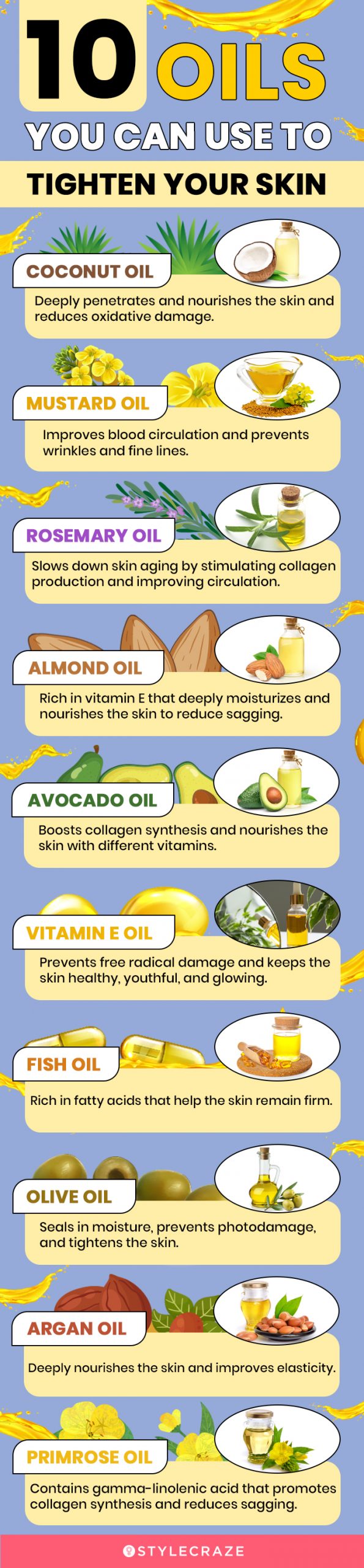 10 oils you can use to tighten your skin (infographic)