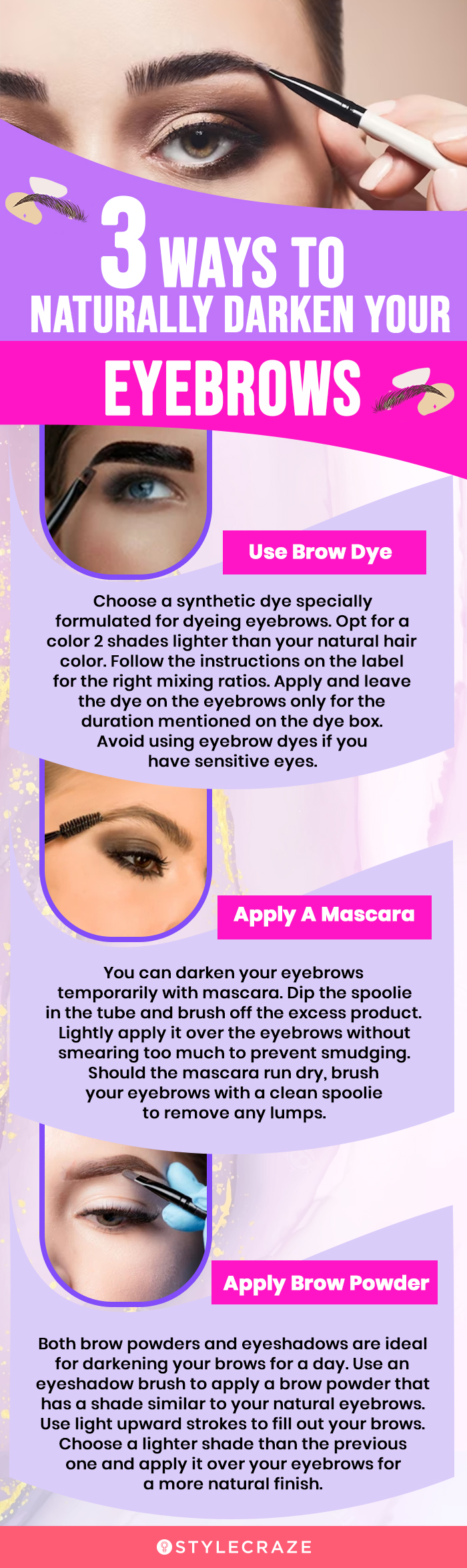 3 ways to naturally darken your eyebrows (infographic)