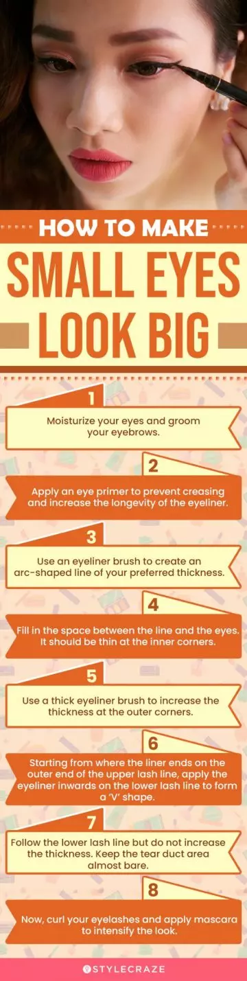 how to make small eyes look big (infographic)