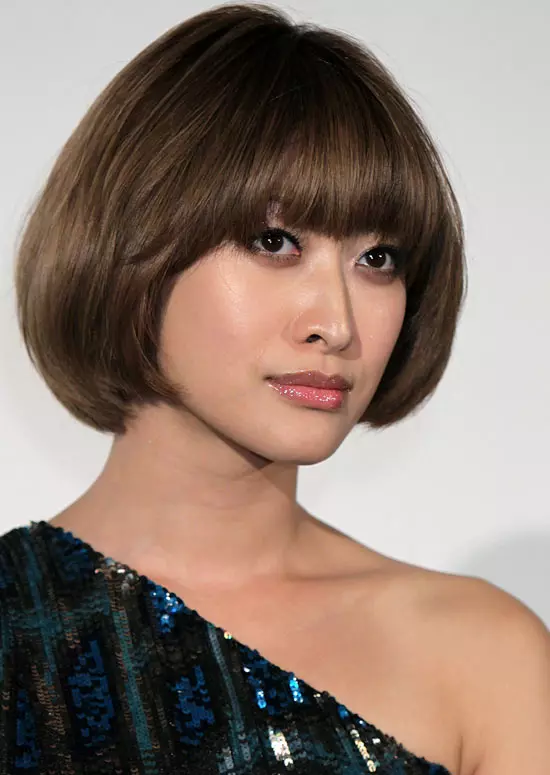 Round bob with front bangs hairstyle for Asian girls