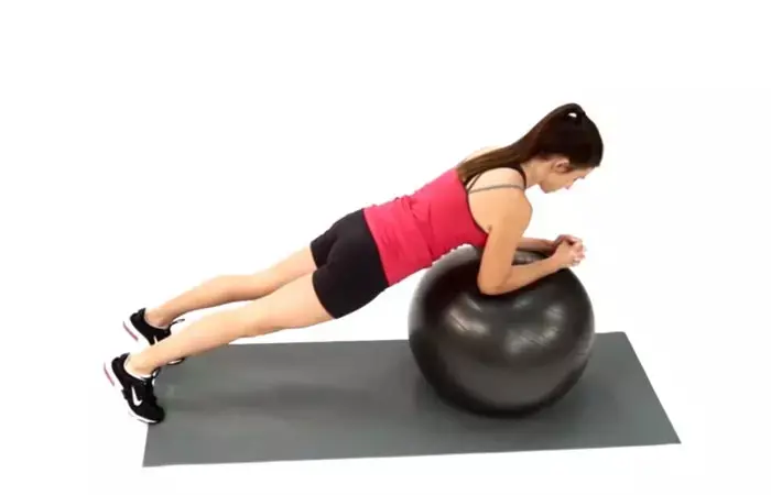 Swiss ball incline plank for the core