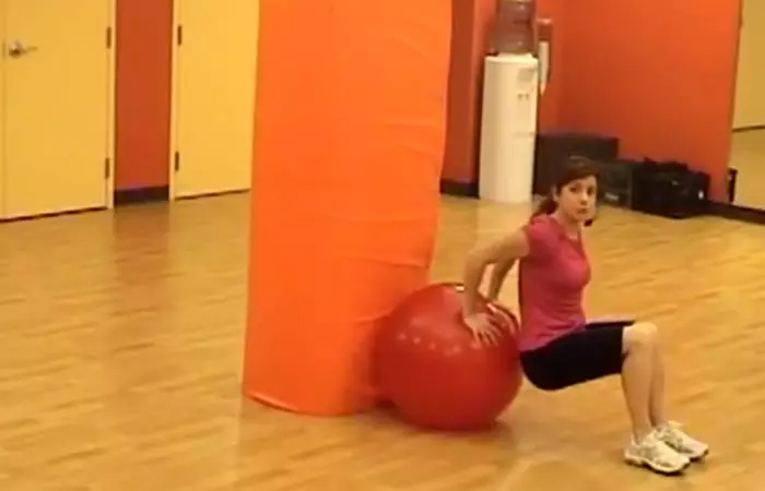 Swiss ball tricep dip for upper body
