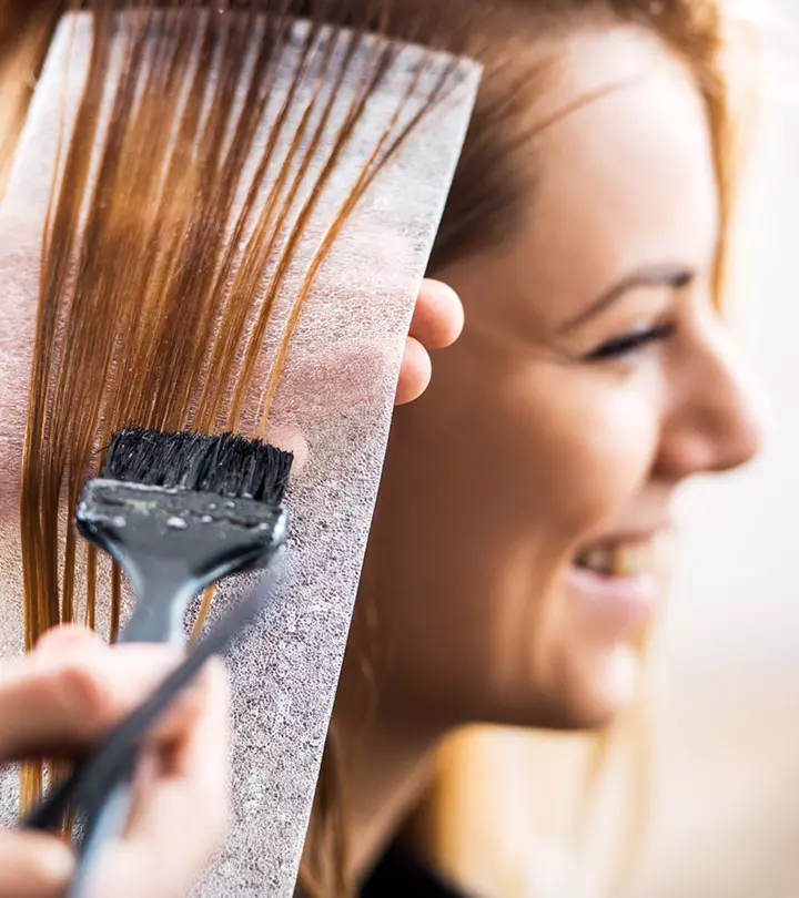 Woman Applying Vegan Hair Dye