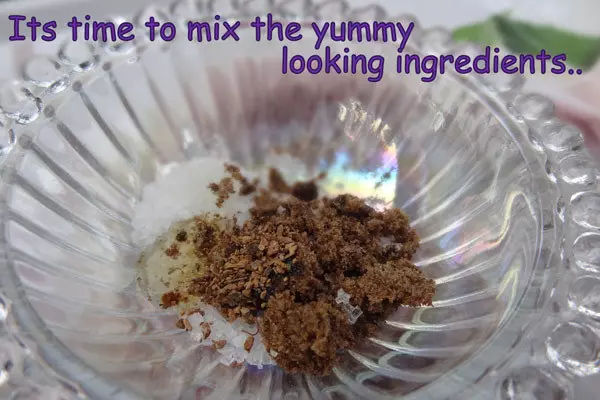 Step 7 of homemade sugar lip scrub making