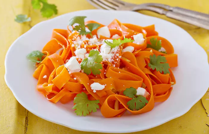 Carrot ribbon salad with lemon vinaigrette