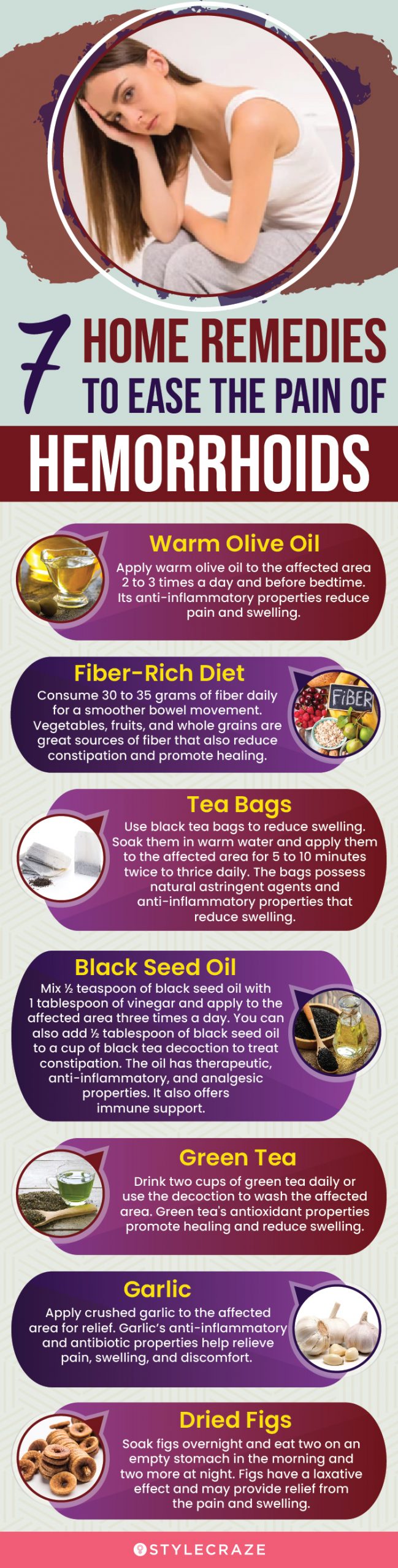 7 home remedies to ease the pain of hemorrhoids (infographic)