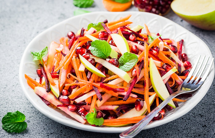 Carrot and pomegranate salad