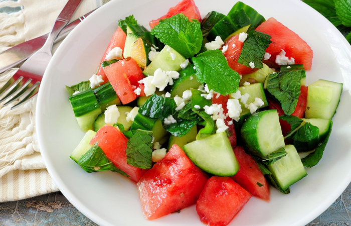 Cucumber and watermelon salad