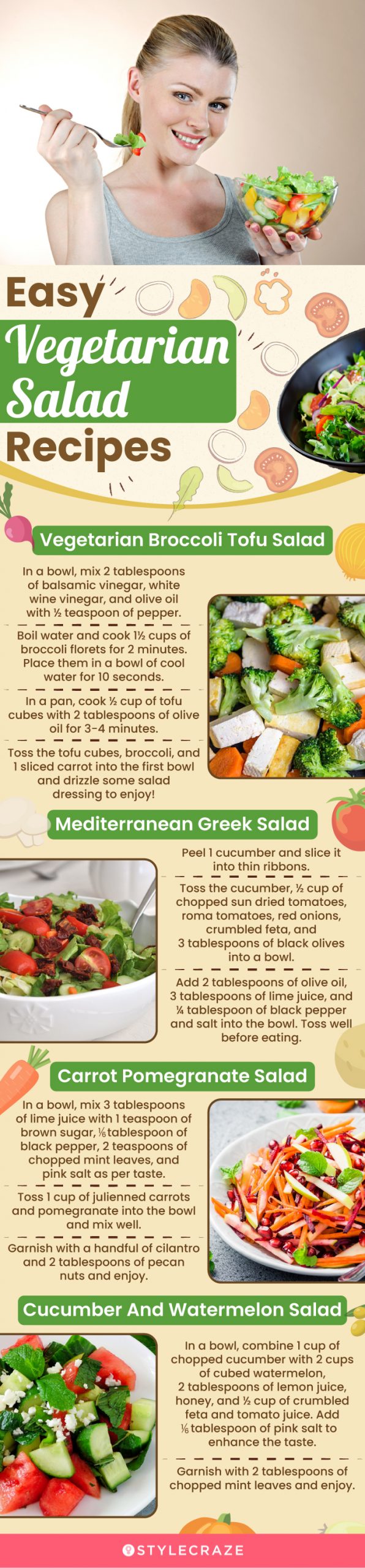 easy vegetarian salad recipes (infographic)