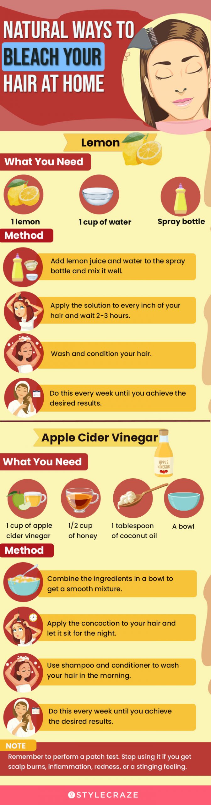 natural ways to bleach your hair at home (infographic)
