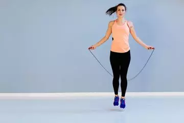 Skipping jump rope exercise