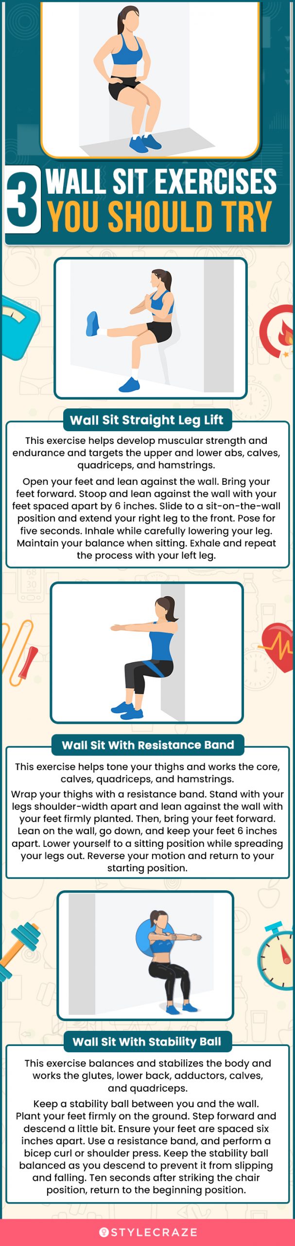 3 wall sit exercises you should try (infographic)