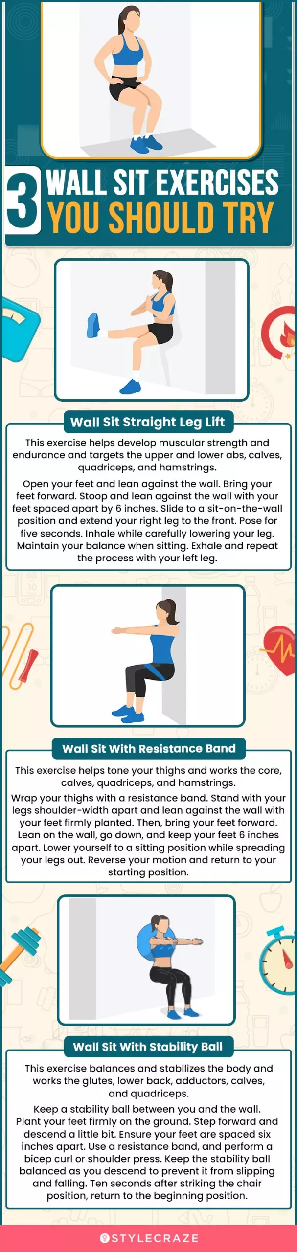 3 wall sit exercises you should try (infographic)