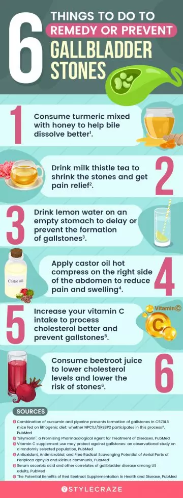 6 thing to do to remedy or prevent gallbladder stones (infographic)