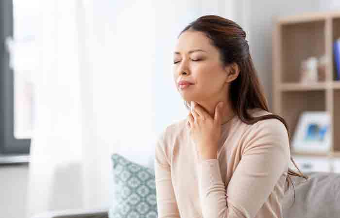 Woman with sore throat may benefit from hyacinth