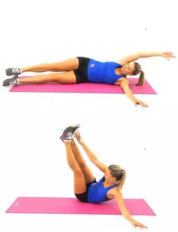 Oblique V-ups exercise