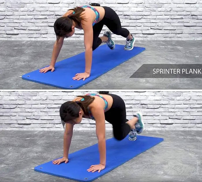 Sprinter plank core strengthening exercise