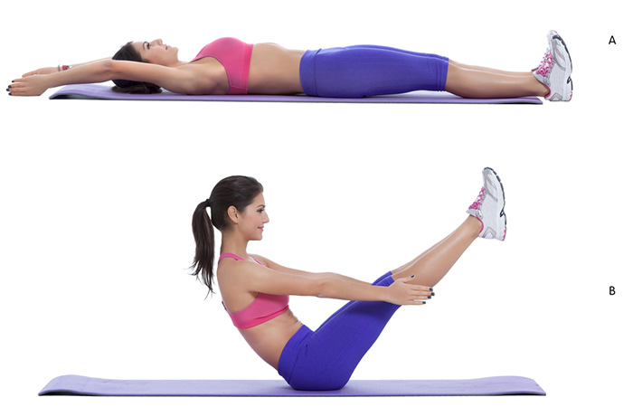 V sit-up flat abs exercise