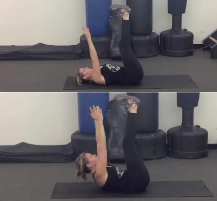 Vertical leg crunch core strengthening exercise