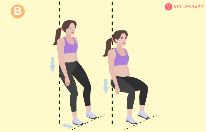 How to do wall sit exercise step 2